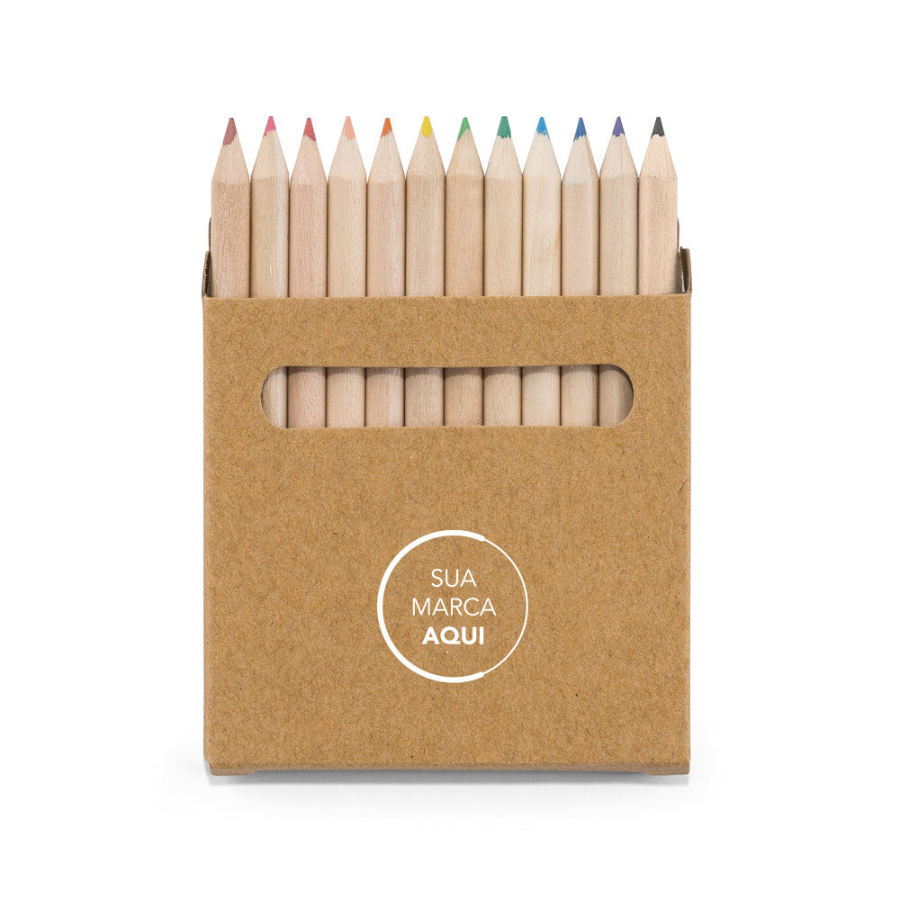Caixa de cartão com 12 mini lápis de cor [0290]
