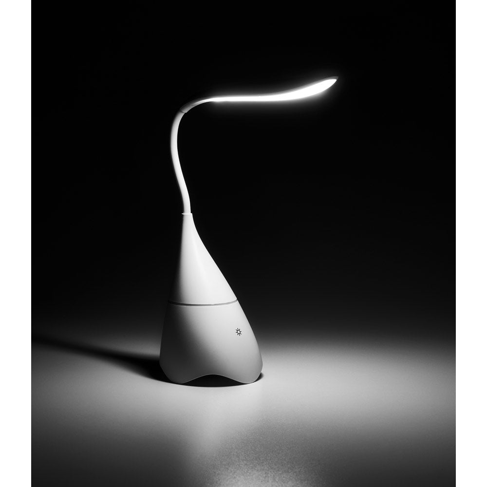 Luminária de mesa com caixa de som [0049]